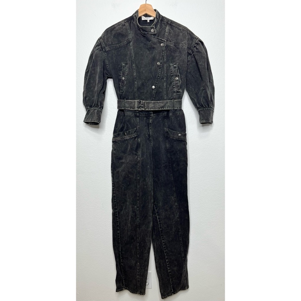 NWT Sea New York Idun Belted Denim Cotton Jumpsuit in Graphite Size 6 - Picture 2 of 10